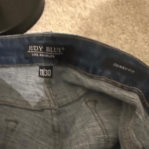 Judy Blue Dark Wash Distressed Skinny Jeans - Picture 3 of 7